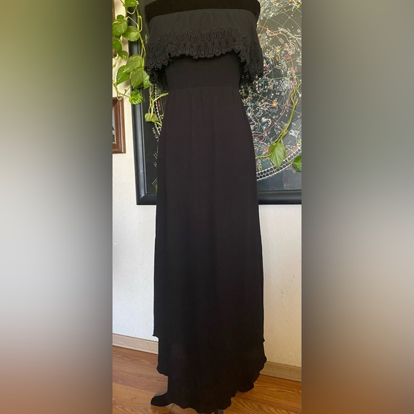 American Rag Black Sleeveless tube Maxi Lace Dress. Small. 100% Rayon. Like New. - Picture 3 of 14